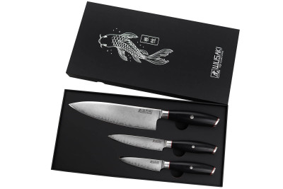 Coffret de couteaux Wusaki Fujiko Black 10CR 3 pièces - Universel + Chef + Office