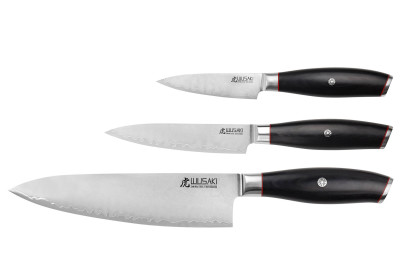 Coffret de couteaux Wusaki Fujiko Black 10CR 3 pièces - Universel + Chef + Office 2