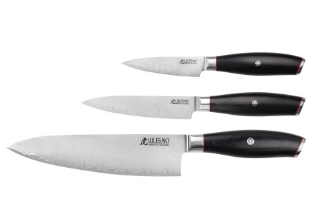 Coffret de couteaux Wusaki Fujiko Black 10CR 3 pièces - Universel + Chef + Office