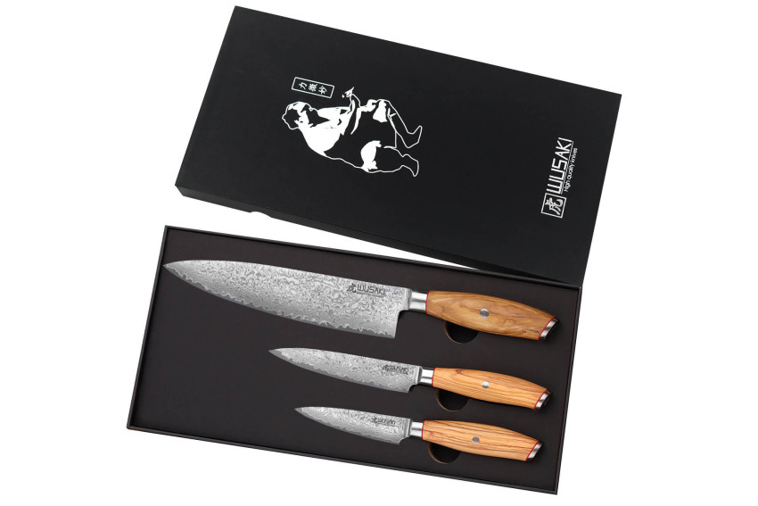 Coffret de couteaux Wusaki Fujiko 10CR 3 pièces - Chef + Office + Universel