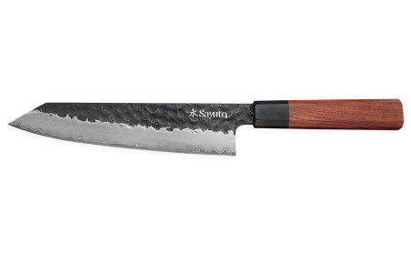Couteau de cuisine Sayuto Séquoia San Mai Chef kiritsuke lame martelée 21cm