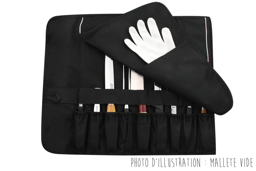 Trousse à couteaux Wusaki vide 9 emplacements + 2 poches