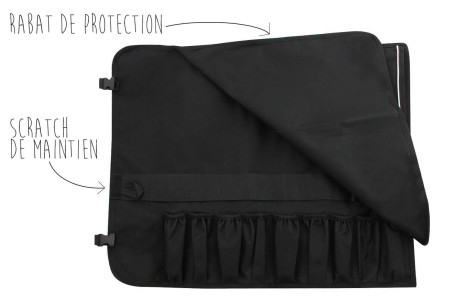 Trousse à couteaux Wusaki vide 9 emplacements + 2 poches