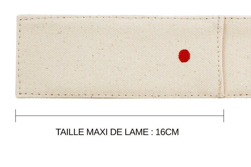 Étui à couteaux de cuisine en lin - lame max 16cm