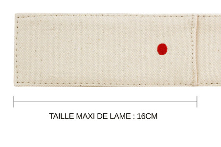 Étui à couteaux de cuisine en lin - lame max 16cm