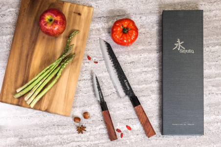 Coffret de couteaux Sayuto Sequoia San Mai 2 pièces - Chef + Office