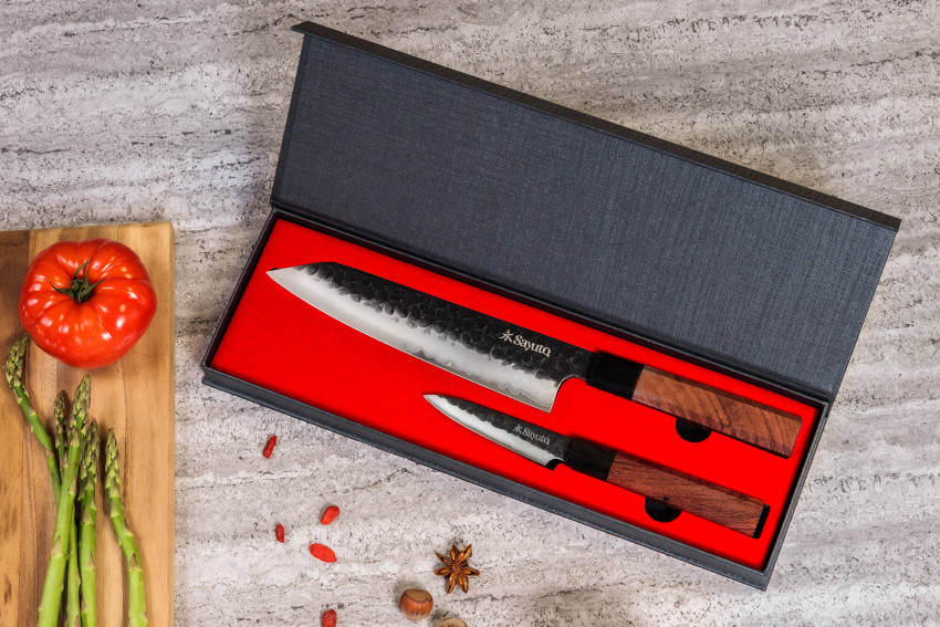Coffret de couteaux Sayuto Sequoia San Mai 2 pièces - Chef + Office