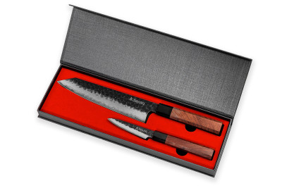 Coffret de couteaux Sayuto Sequoia San Mai 2 pièces - Chef + Office