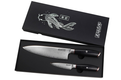 Coffret de couteaux Wusaki Fujiko Black 10CR 2 pièces - Chef + Office