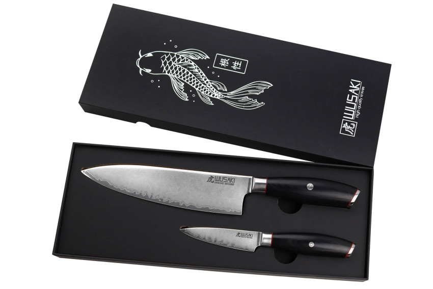 Coffret de couteaux Wusaki Fujiko Black 10CR 2 pièces - Chef + Office