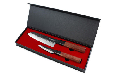 Coffret de couteaux Sayuto Sequoia San Mai 2 pièces - Santoku + Office
