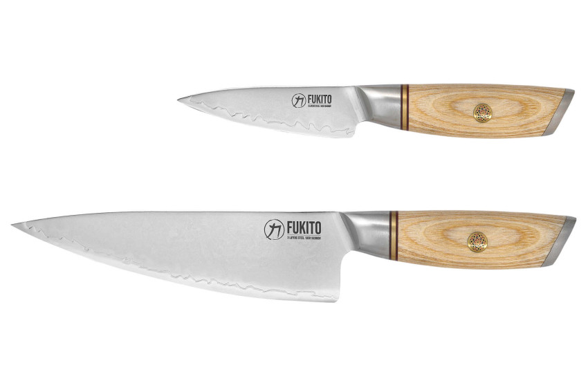 Coffret de couteaux Fukito Pakka San Mai 2 pièces - Chef + Office