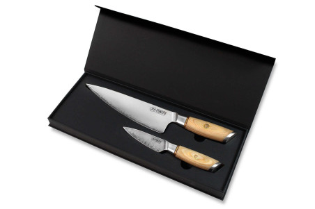 Coffret de couteaux Fukito Pakka San Mai 2 pièces - Chef + Office