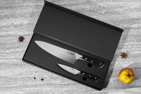 Coffret de couteaux Fukito Ebène X50 2 pièces - Chef + Office