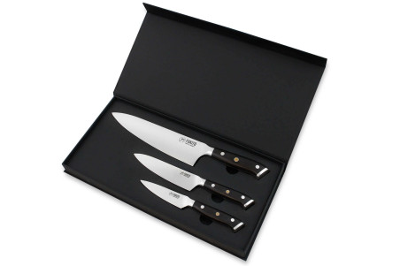 Coffret de couteaux Fukito Ebène X50 3 pièces - Chef + Universel + Office