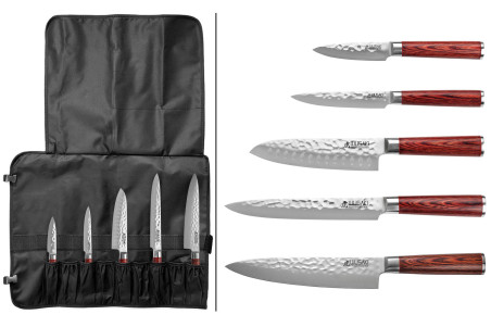 Mallette de couteaux de cuisine Wusaki Pakka X50 - 5 pièces