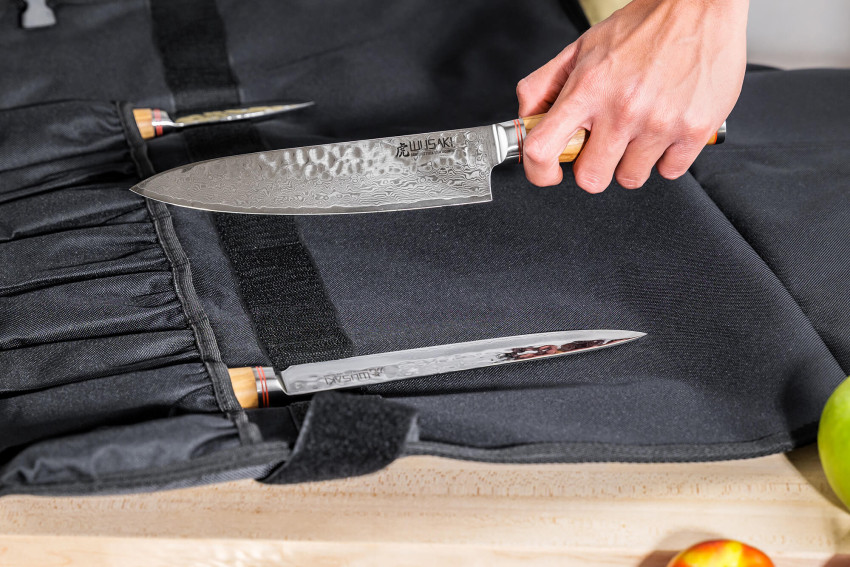 Mallette de couteaux de cuisine Wusaki Damas Olive 10CR - 5 pièces