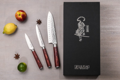Coffret de couteaux Wusaki Pakka X50 3 pièces - Santoku + Office + Universel 2