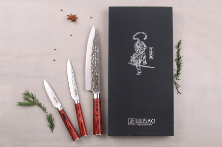 Coffret de couteaux Wusaki Pakka X50 3 pièces - Chef + Office + Universel