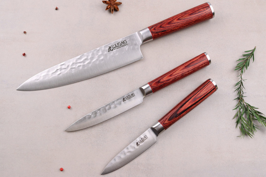 Coffret de couteaux Wusaki Pakka X50 3 pièces - Chef + Office + Universel