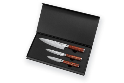 Coffret de couteaux Wusaki Pakka X50 3 pièces - Chef + Office + Universel