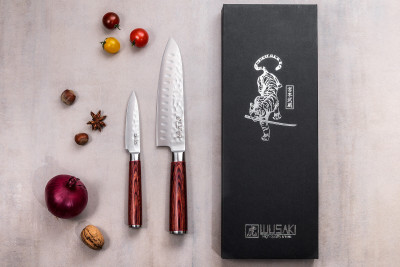Coffret de couteaux Wusaki Pakka X50 2 pièces - Santoku + Office 2