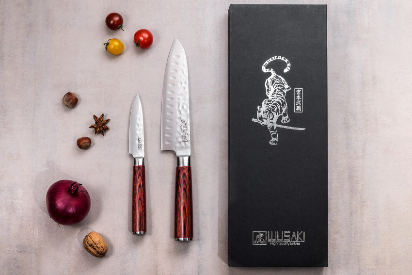 Coffret de couteaux Wusaki Pakka X50 2 pièces - Santoku + Office