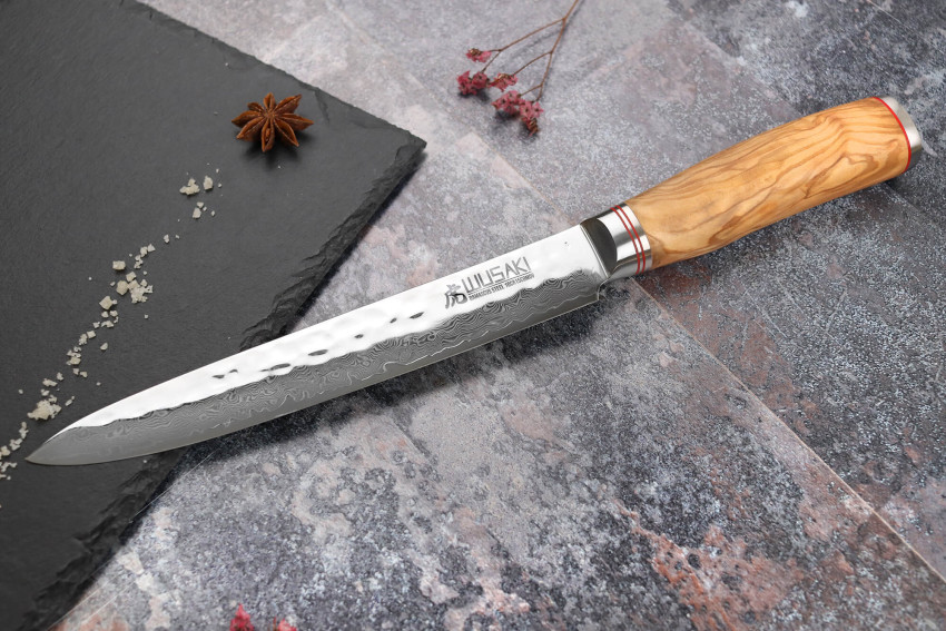 Couteau Wusaki Damas Olive 10CR Trancheur 20cm
