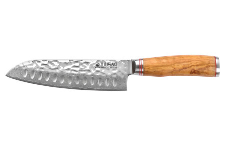 Couteau Wusaki Damas Olive 10CR Santoku 20cm