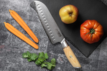 Couteau Fukito Pakka San Mai Santoku 18cm