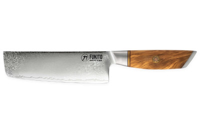Couteau Fukito Olive Damas 14Cr 73 couches Nakiri 17cm