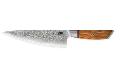 Couteau Fukito Olive Damas 14Cr 73 couches Chef 21cm