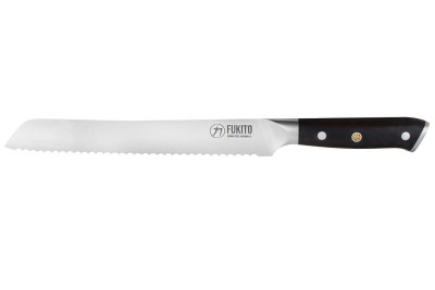 Couteau Fukito Ebène X50 Pain lame crantée 23cm