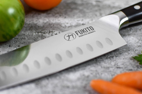 Couteau Fukito Ebène X50 Santoku lame 18cm