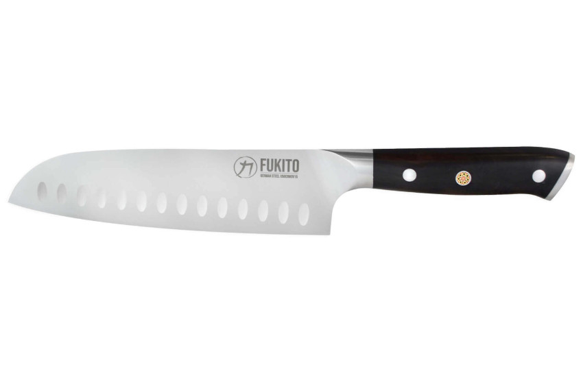 Couteau Fukito Ebène X50 Santoku lame 18cm
