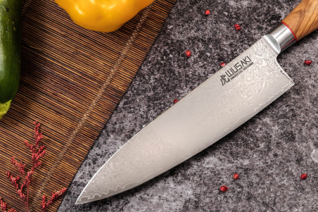 Couteau Wusaki Fujiko 10CR Chef lame damassée 20cm