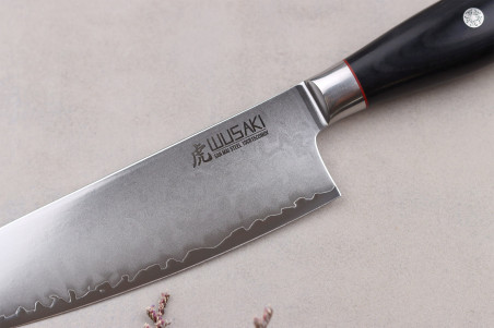 Couteau Wusaki Fujiko Black 10CR - Chef lame San Maï 20cm