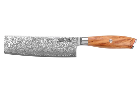 Couteau Wusaki Fujiko 10CR Nakiri lame damassée 17cm