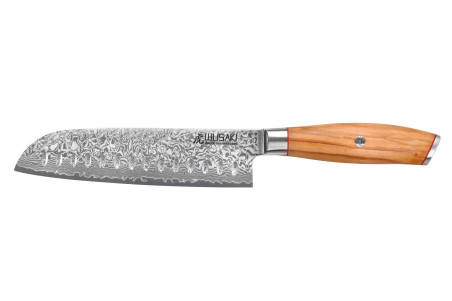 Couteau Wusaki Fujiko 10CR Santoku lame damassée 18cm