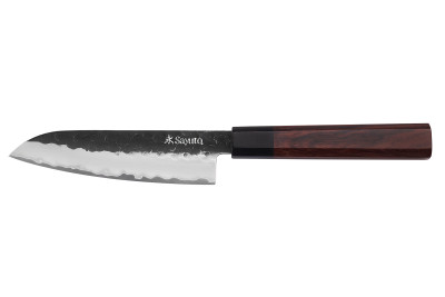 Couteau de cuisine Sayuto Séquoia San Mai Santoku martelé 13,5cm