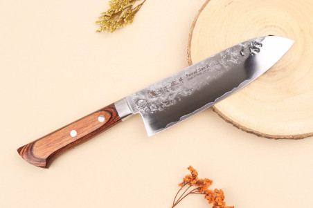 Couteau de cuisine japonais Satake Cutlery Brown Pakka AUS-8 santoku 17cm