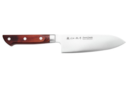 Couteau de cuisine japonais Satake Cutlery Brown Pakka Santoku 17cm