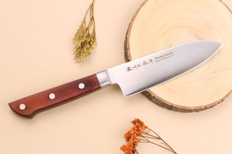 Couteau de cuisine japonais Satake Cutlery Brown Pakka Santoku 15cm