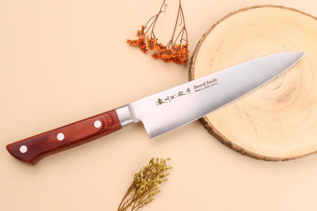 Couteau de cuisine japonais Satake Cutlery Brown Pakka Chef 18cm