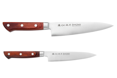 Coffret de couteaux japonais Satake Cutlery Brown Pakka Chef + Office