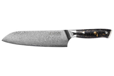 Couteau Wusaki Sakin Damas 10Cr Santoku lame 17cm
