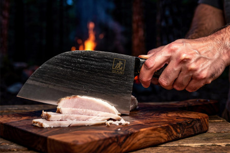 Couteau XL Wusaki BIG ONE brut de forge lame 17,5cm + étui